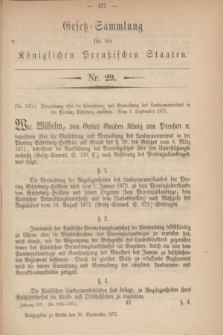 Gesetz-Sammlung für die Königlichen Preußischen Staaten. 1871, Nr. 29 (20 September)
