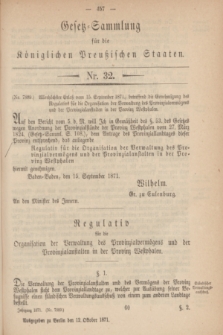 Gesetz-Sammlung für die Königlichen Preußischen Staaten. 1871, Nr. 32 (12 October)