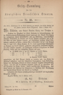 Gesetz-Sammlung für die Königlichen Preußischen Staaten. 1871, Nr. 35 (11 November)