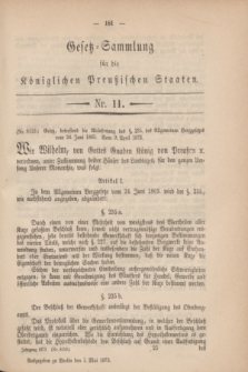 Gesetz-Sammlung für die Königlichen Preußischen Staaten. 1873, Nr. 11 (1 Mai)