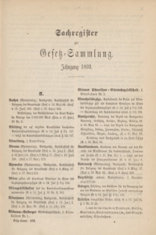 Gesetz-Sammlung für die Königlichen Preußischen Staaten. 1893, Spis treści