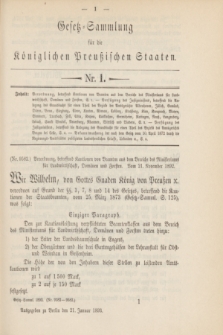 Gesetz-Sammlung für die Königlichen Preußischen Staaten. 1893, Nr. 1 (21 Januar)