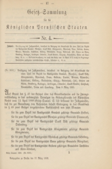 Gesetz-Sammlung für die Königlichen Preußischen Staaten. 1893, Nr. 4 (11 März)