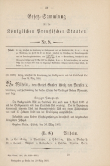 Gesetz-Sammlung für die Königlichen Preußischen Staaten. 1893, Nr. 8 (29 März)