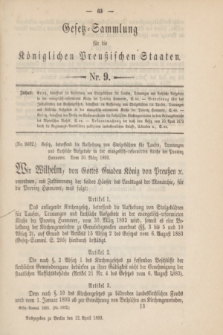 Gesetz-Sammlung für die Königlichen Preußischen Staaten. 1893, Nr. 9 (12 April)