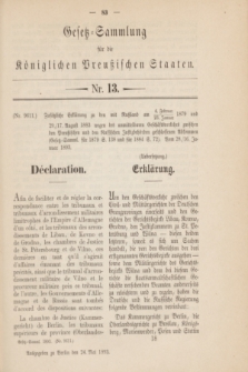 Gesetz-Sammlung für die Königlichen Preußischen Staaten. 1893, Nr. 13 (24 Mai)