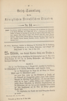 Gesetz-Sammlung für die Königlichen Preußischen Staaten. 1893, Nr. 14 (27 Mai)