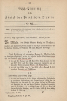 Gesetz-Sammlung für die Königlichen Preußischen Staaten. 1893, Nr. 21 (28 Juli)