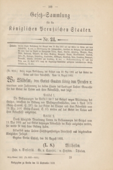 Gesetz-Sammlung für die Königlichen Preußischen Staaten. 1893, Nr. 24 (12 September)