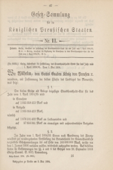Gesetz-Sammlung für die Königlichen Preußischen Staaten. 1894, Nr. 11 (5 Mai) + dod.