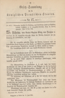 Gesetz-Sammlung für die Königlichen Preußischen Staaten. 1894, Nr. 17 (11 Juni)