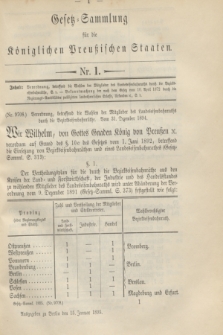 Gesetz-Sammlung für die Königlichen Preußischen Staaten. 1895, Nr. 1 (15 Januar)