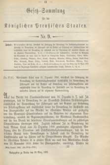 Gesetz-Sammlung für die Königlichen Preußischen Staaten. 1895, Nr. 9 (29 März)