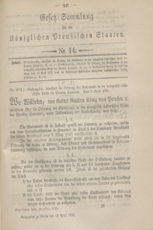 Gesetz-Sammlung für die Königlichen Preußischen Staaten. 1895, Nr. 14 (18 April)