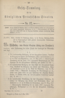 Gesetz-Sammlung für die Königlichen Preußischen Staaten. 1895, Nr. 17 (6 Mai)