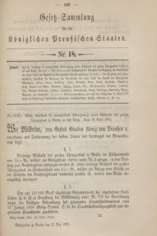 Gesetz-Sammlung für die Königlichen Preußischen Staaten. 1895, Nr. 18 (27 Mai)