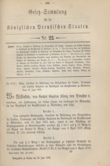 Gesetz-Sammlung für die Königlichen Preußischen Staaten. 1895, Nr. 22 (29 Juni)