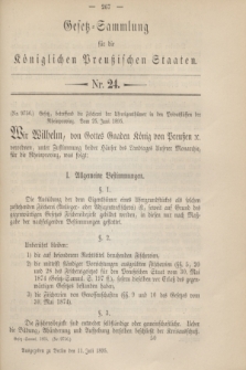 Gesetz-Sammlung für die Königlichen Preußischen Staaten. 1895, Nr. 24 (11 Juli)