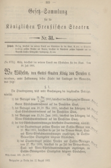 Gesetz-Sammlung für die Königlichen Preußischen Staaten. 1895, Nr. 31 (12 August)