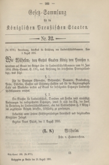 Gesetz-Sammlung für die Königlichen Preußischen Staaten. 1895, Nr. 32 (20 August)