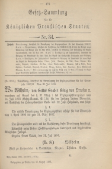 Gesetz-Sammlung für die Königlichen Preußischen Staaten. 1895, Nr. 34 (27 August)