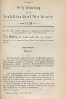 Gesetz-Sammlung für die Königlichen Preußischen Staaten. 1895, Nr. 36 (5 September)