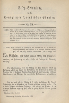 Gesetz-Sammlung für die Königlichen Preußischen Staaten. 1895, Nr. 38 (5 September)