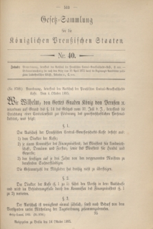 Gesetz-Sammlung für die Königlichen Preußischen Staaten. 1895, Nr. 40 (14 October)