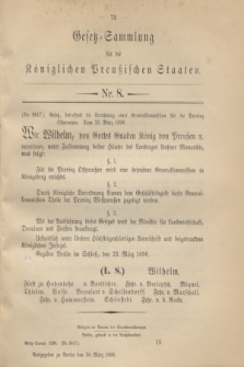 Gesetz-Sammlung für die Königlichen Preußischen Staaten. 1896, Nr. 8 (30 März)