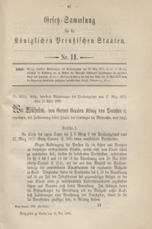 Gesetz-Sammlung für die Königlichen Preußischen Staaten. 1896, Nr. 11 (16 Mai)