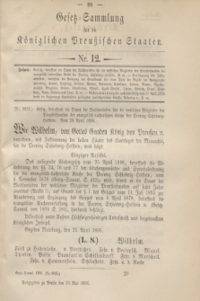Gesetz-Sammlung für die Königlichen Preußischen Staaten. 1896, Nr. 12 (29 Mai)
