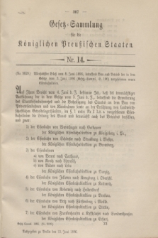 Gesetz-Sammlung für die Königlichen Preußischen Staaten. 1896, Nr. 14 (13 Juni)