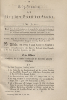 Gesetz-Sammlung für die Königlichen Preußischen Staaten. 1896, Nr. 15 (19 Juni)