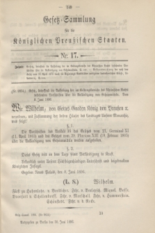 Gesetz-Sammlung für die Königlichen Preußischen Staaten. 1896, Nr. 17 (30 Juni)