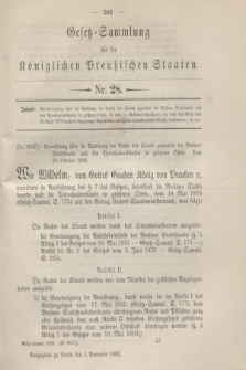 Gesetz-Sammlung für die Königlichen Preußischen Staaten. 1896, Nr. 28 (4 November)