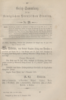 Gesetz-Sammlung für die Königlichen Preußischen Staaten. 1896, Nr. 29 (21 November)