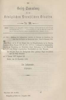 Gesetz-Sammlung für die Königlichen Preußischen Staaten. 1896, Nr. 30 (4 Dezember)