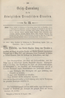 Gesetz-Sammlung für die Königlichen Preußischen Staaten. 1896, Nr. 33 (29 Dezember)