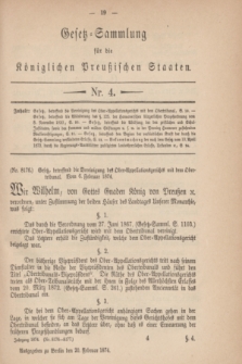 Gesetz-Sammlung für die Königlichen Preußischen Staaten. 1874, Nr. 4 (20 Februar)