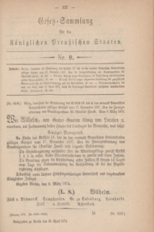 Gesetz-Sammlung für die Königlichen Preußischen Staaten. 1874, Nr. 9 (30 April)