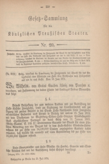 Gesetz-Sammlung für die Königlichen Preußischen Staaten. 1874, Nr. 20 (25 Juli)