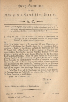 Gesetz-Sammlung für die Königlichen Preußischen Staaten. 1875, Nr. 45 (27 November)