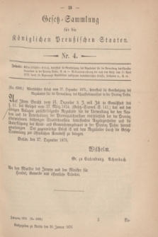 Gesetz-Sammlung für die Königlichen Preußischen Staaten. 1876, Nr. 4 (30 Januar)