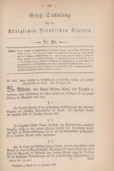 Gesetz-Sammlung für die Königlichen Preußischen Staaten. 1876, Nr. 28 (19 September)