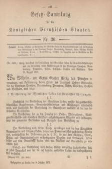 Gesetz-Sammlung für die Königlichen Preußischen Staaten. 1876, Nr. 30 (9 Oktober)