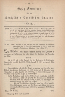 Gesetz-Sammlung für die Königlichen Preußischen Staaten. 1877, Nr. 9 (9 April)