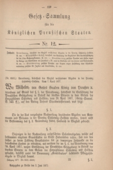 Gesetz-Sammlung für die Königlichen Preußischen Staaten. 1877, Nr. 12 (2 Juni)