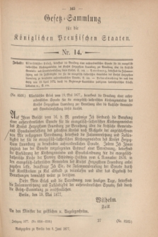 Gesetz-Sammlung für die Königlichen Preußischen Staaten. 1877, Nr. 14 (8 Juni)