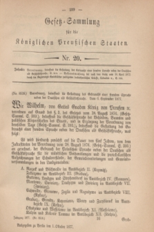 Gesetz-Sammlung für die Königlichen Preußischen Staaten. 1877, Nr. 20 (1 Oktober)