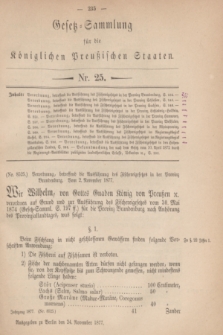 Gesetz-Sammlung für die Königlichen Preußischen Staaten. 1877, Nr. 25 (24 November)